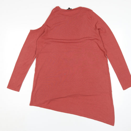 River Island Women's Red Asymmetrical T-Shirt Size 10
