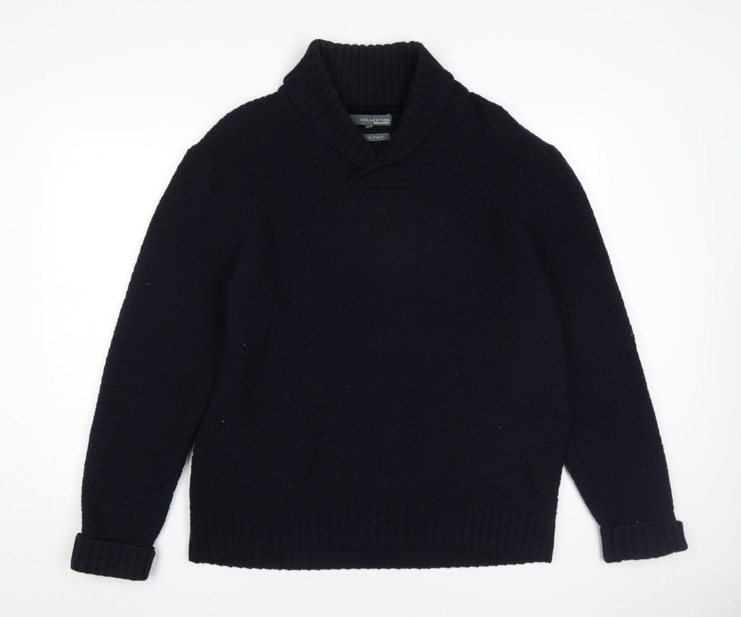John Lewis Men's Black Wool Cashmere Roll Neck Jumper L