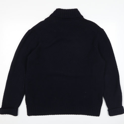 John Lewis Men's Black Wool Cashmere Roll Neck Jumper L