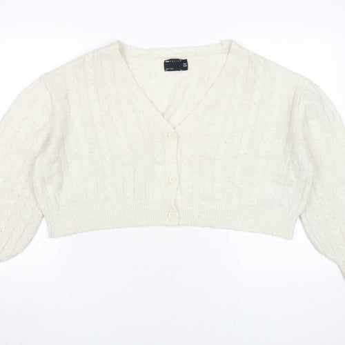 ASOS Women's Ivory V-Neck Cardigan Size 10