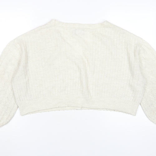 ASOS Women's Ivory V-Neck Cardigan Size 10