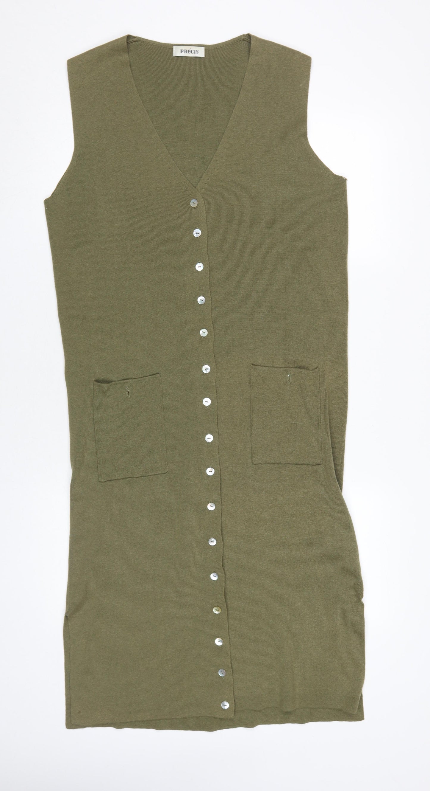 PRÉCIS Women's Green Knit Sleeveless Vest
