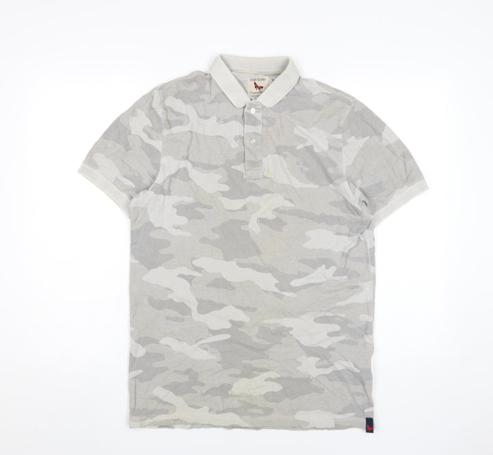 Gran Sasso Men's Beige Camouflage Polo Shirt Size 20