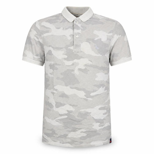 Gran Sasso Men's Beige Camouflage Polo Shirt Size 20