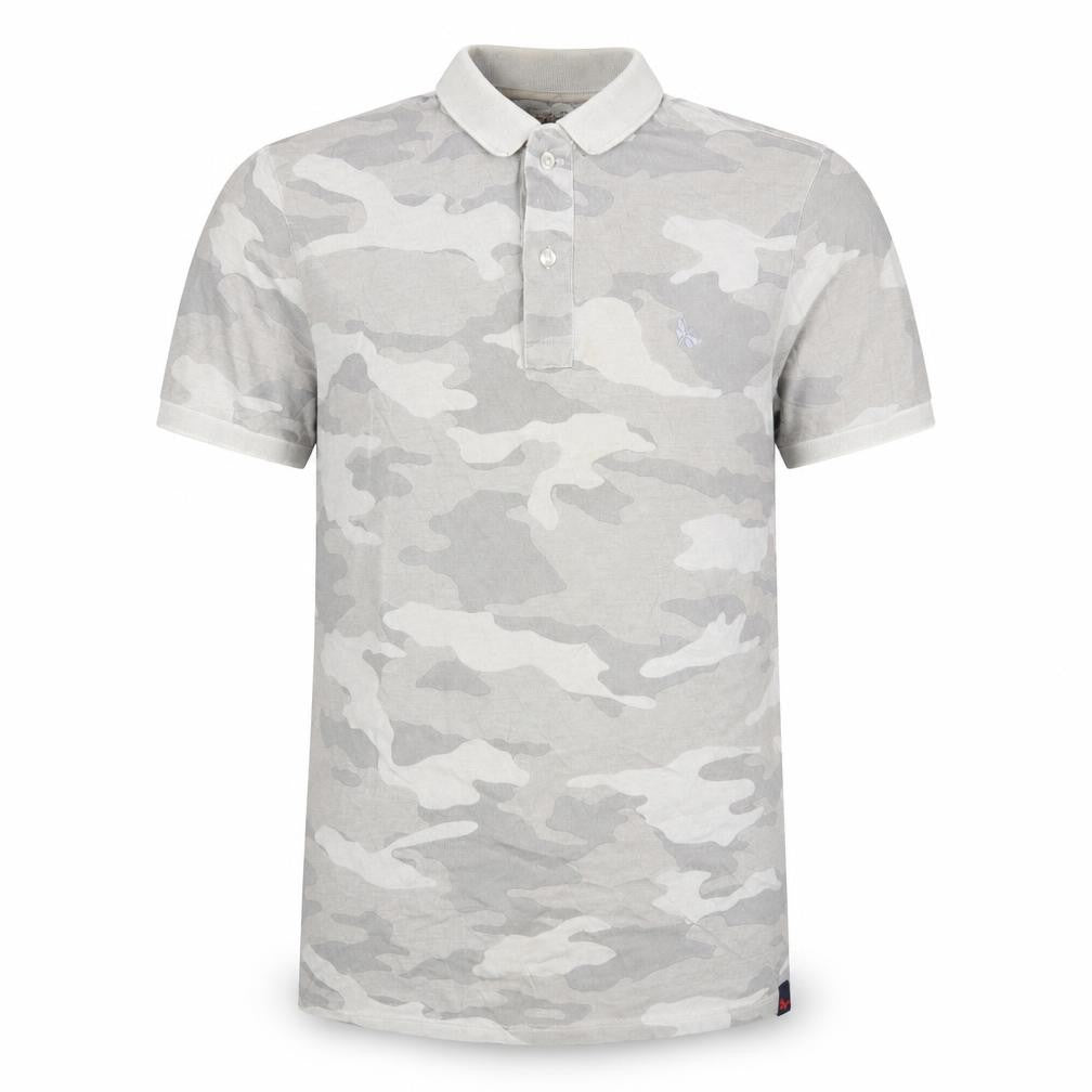 Gran Sasso Men's Beige Camouflage Polo Shirt Size 20