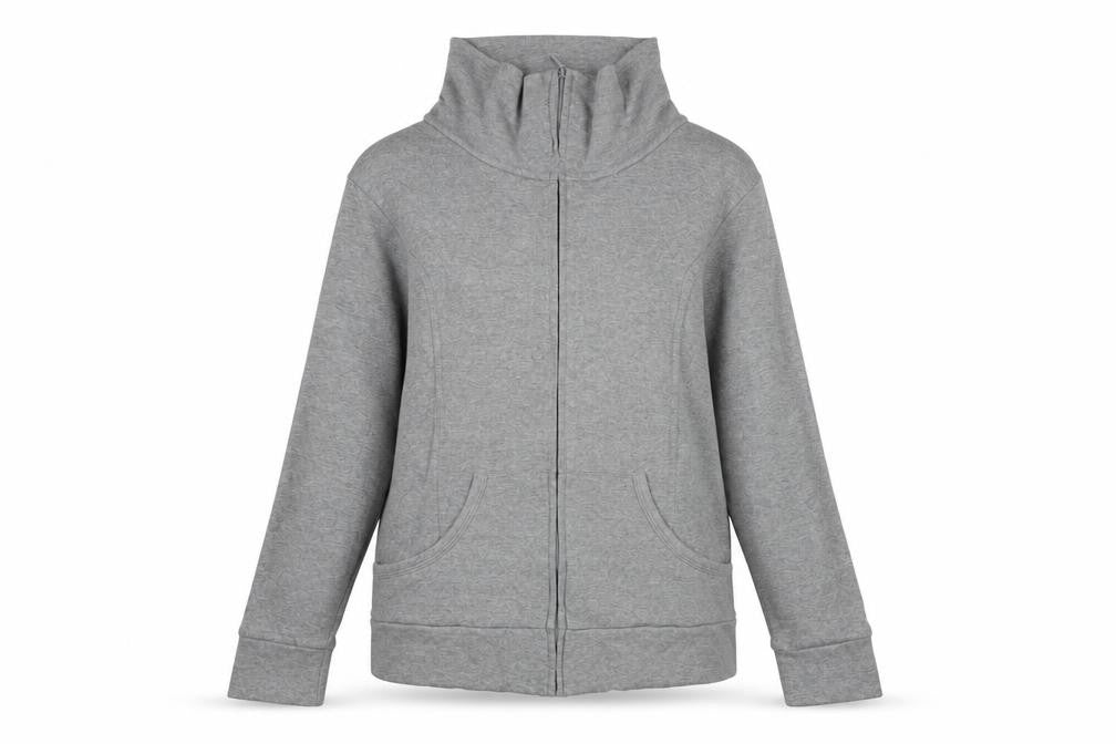 Front view of Marks & Spencer Women's Grey Full Zip Sweatshirt, size 16