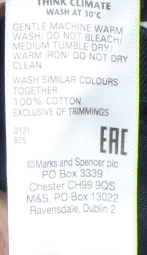 Marks and Spencer Men's Blue Long Sleeve Crew Neck T-Shirt XL