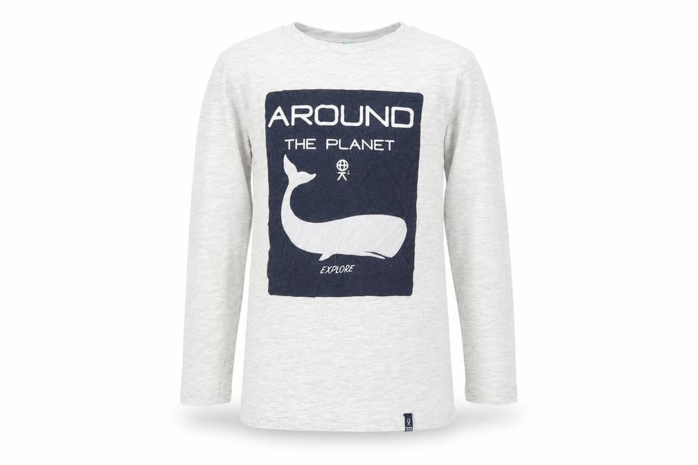Okaidi Boys White Graphic Long Sleeve T-Shirt 6 Years
