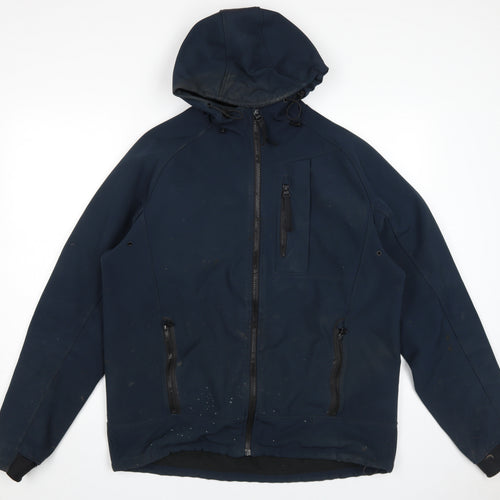 H&M Men's Blue Hooded Windbreaker Jacket M