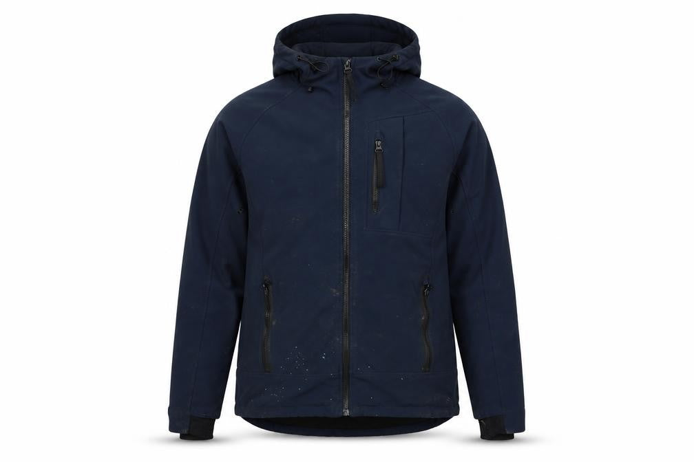 Front view of H&M Men's Blue Hooded Windbreaker Jacket M