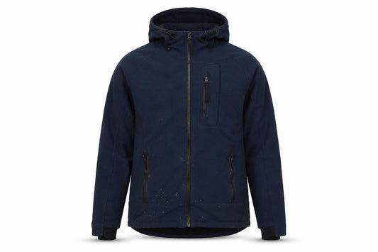 Front view of H&M Men's Blue Hooded Windbreaker Jacket M