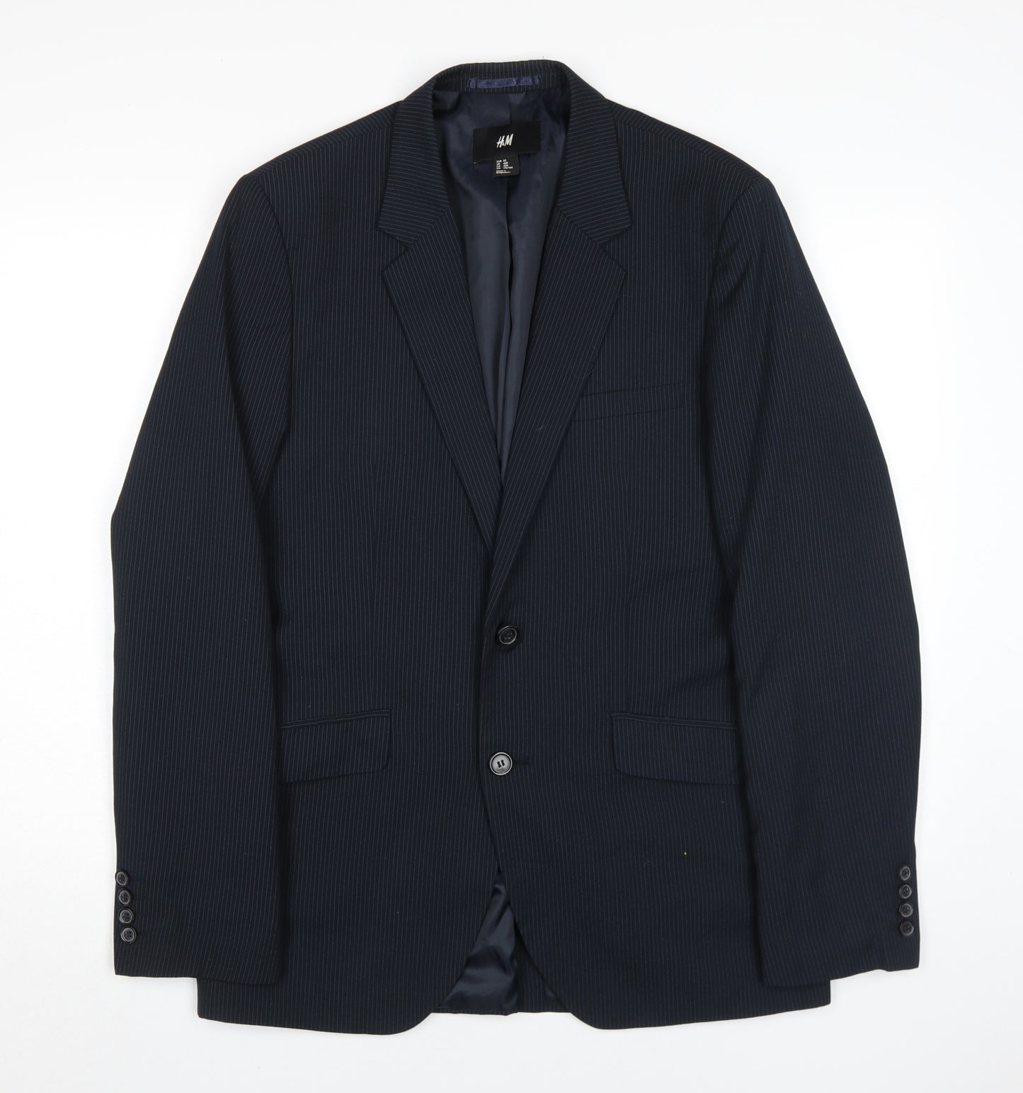 H&M Men's Black 40R Regular Blazer, 2-Button, Formal