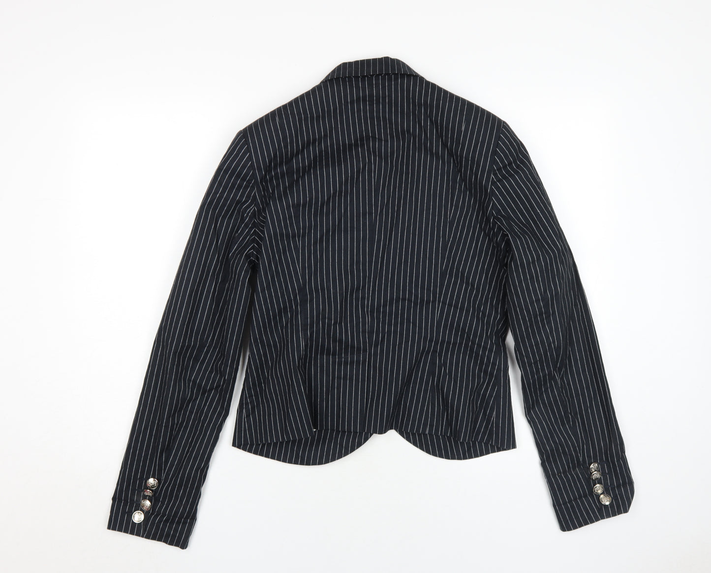 Topshop Women's Black Pinstripe Suit Jacket Size 12