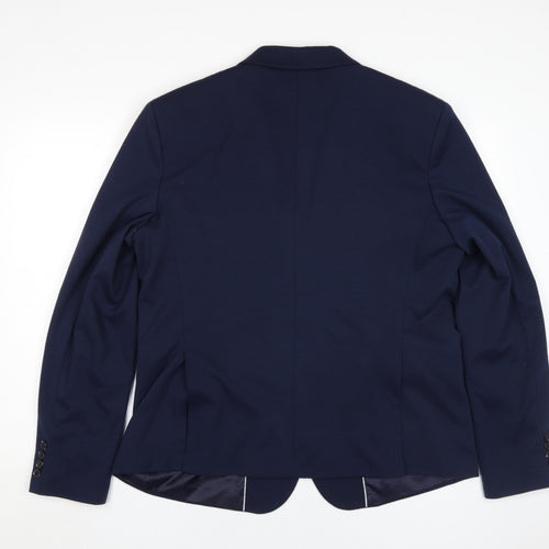 FLATSEVEN Men's Blue Blazer XL, Rayon Blend Fashion