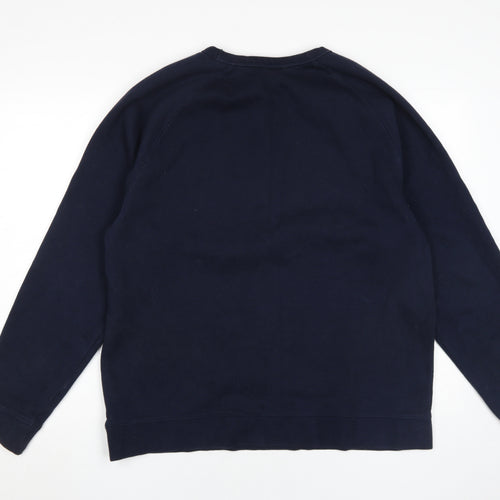 H&M Men's Blue Pullover Sweatshirt L - Animal Print