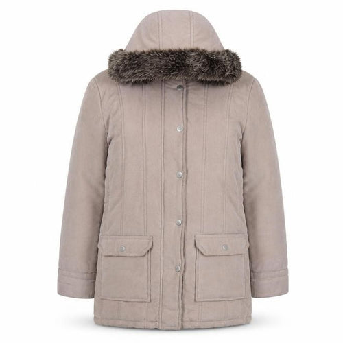 Eastex Women's Beige Coat Size 16 Faux Fur Trim