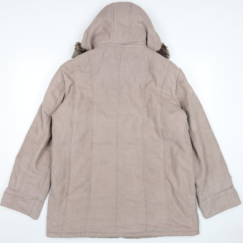 Eastex Women's Beige Coat Size 16 Faux Fur Trim