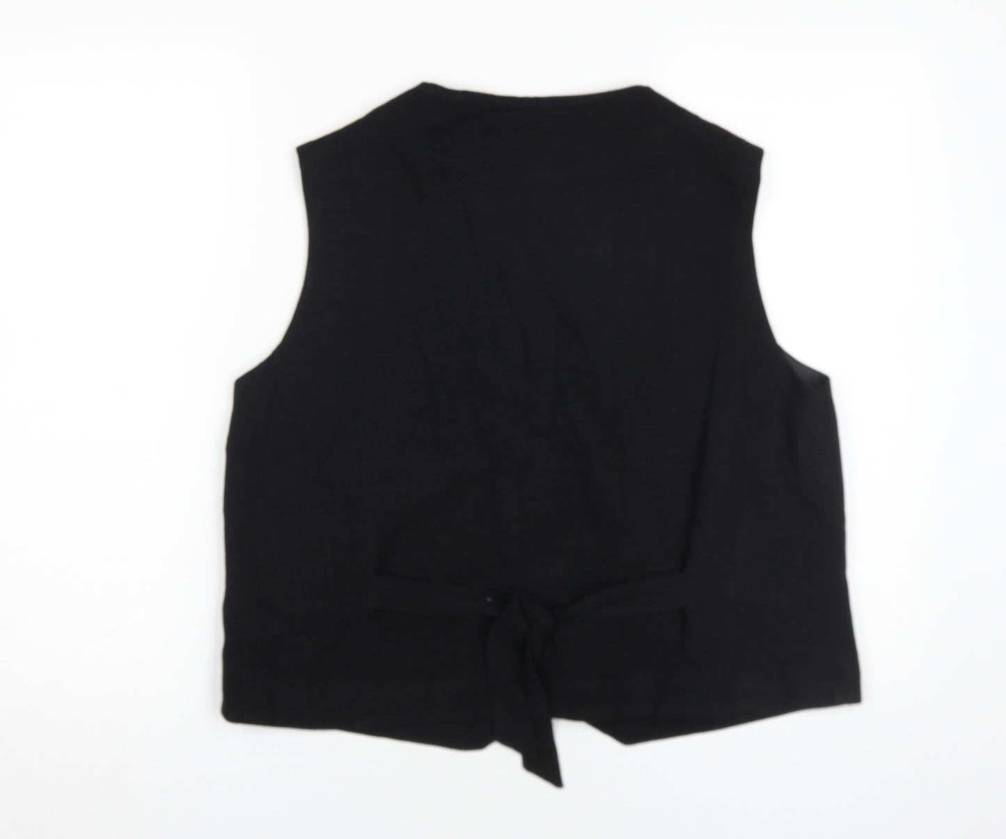 Roman Women's Black Waistcoat Size 16 Linen Blend