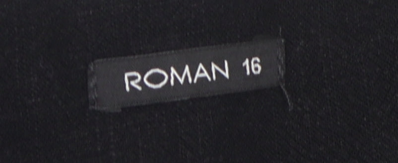 Roman Women's Black Waistcoat Size 16 Linen Blend