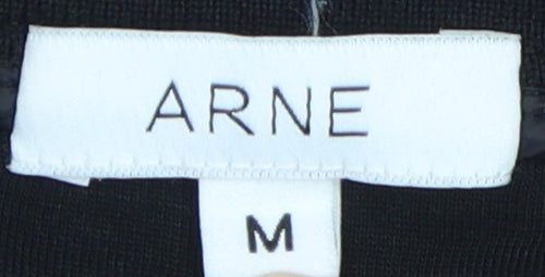 ARNE Men's Black Bomber Jacket, Size M, New, Zipped Pockets