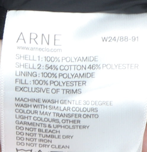 ARNE Men's Black Bomber Jacket, Size M, New, Zipped Pockets