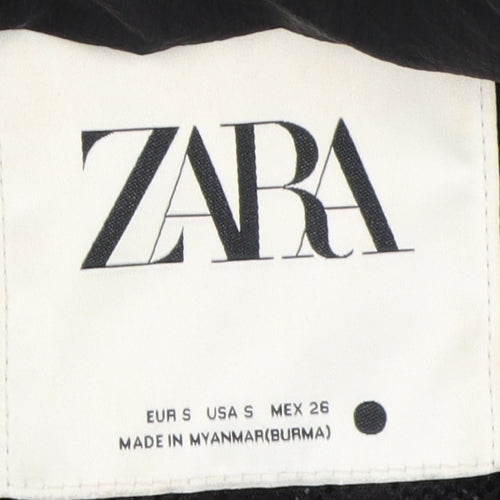 Zara Men's Black Puffer Waistcoat S Hooded Casual
