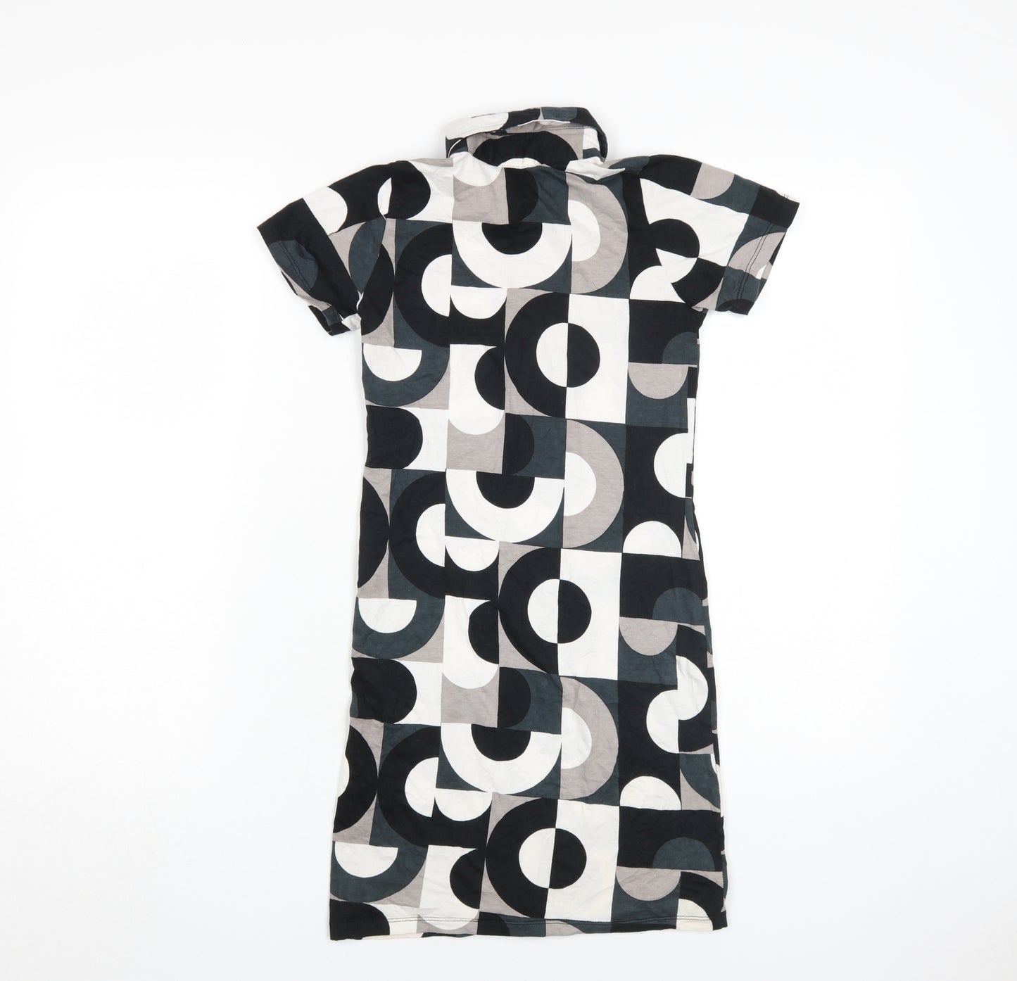Motel Women's XS Black Geometric Shirt Dress