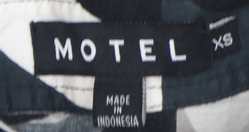 Motel Women's XS Black Geometric Shirt Dress