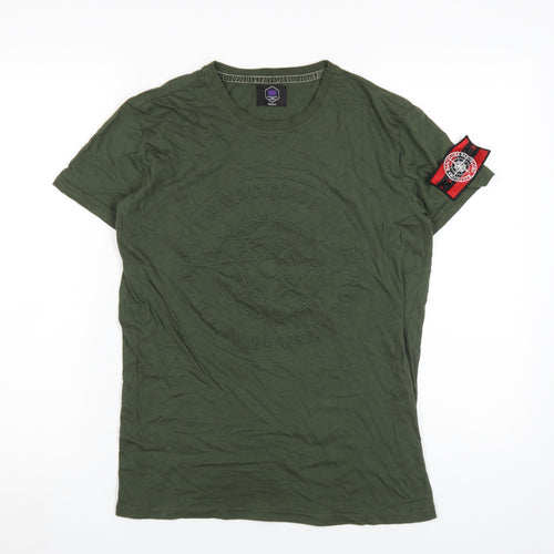 Barcelona Designs Men's Green Crew Neck T-Shirt, Size S