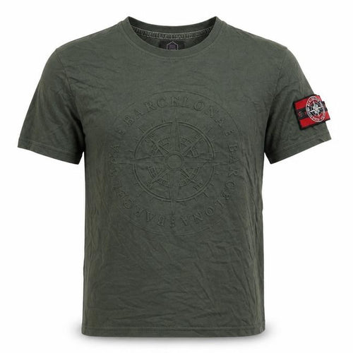 Barcelona Designs Men's Green Crew Neck T-Shirt, Size S