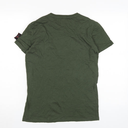 Barcelona Designs Men's Green Crew Neck T-Shirt, Size S