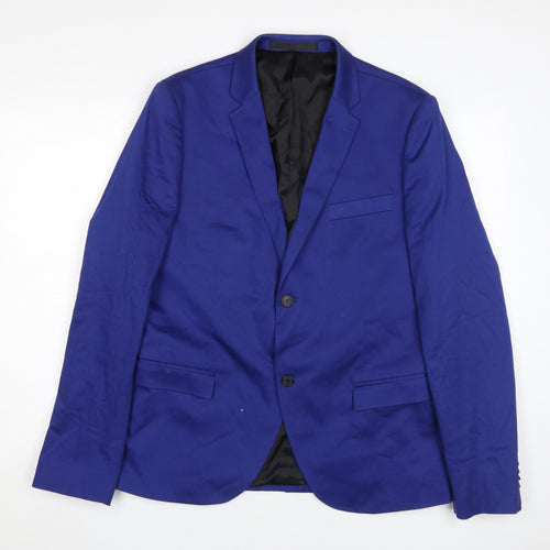 Topman Men’s Blue Slim Fit Blazer 44 - Casual Elegance