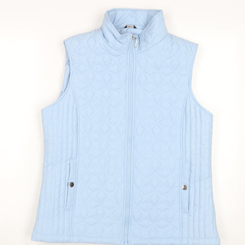 M&Co Women's Blue Quilted Waistcoat Size 14