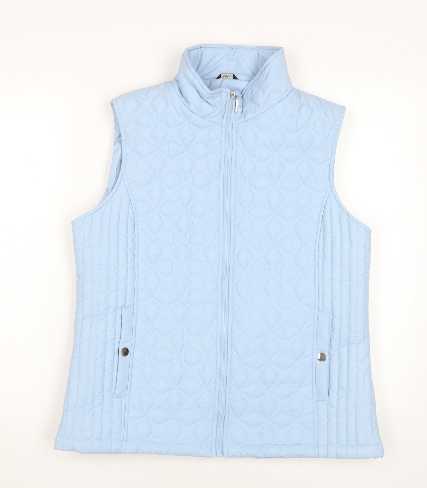 M&Co Women's Blue Quilted Waistcoat Size 14