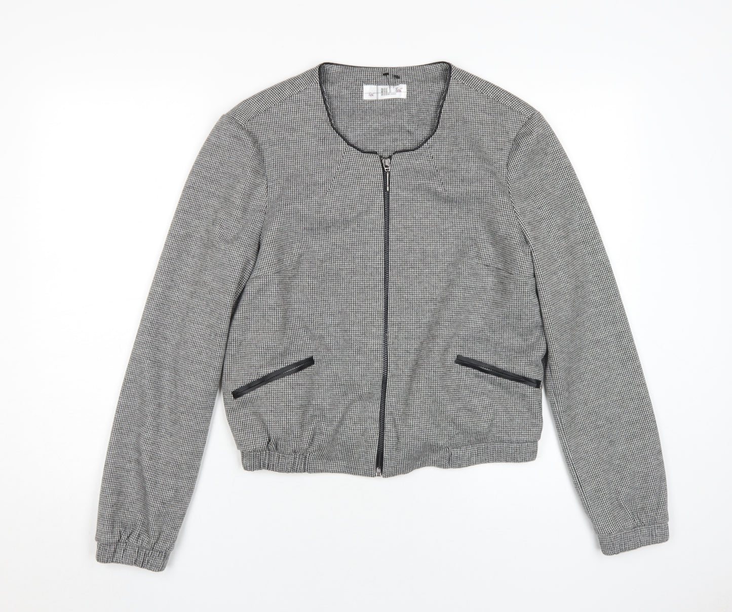 BAF Women's Grey Check Basic Jacket, Size 12