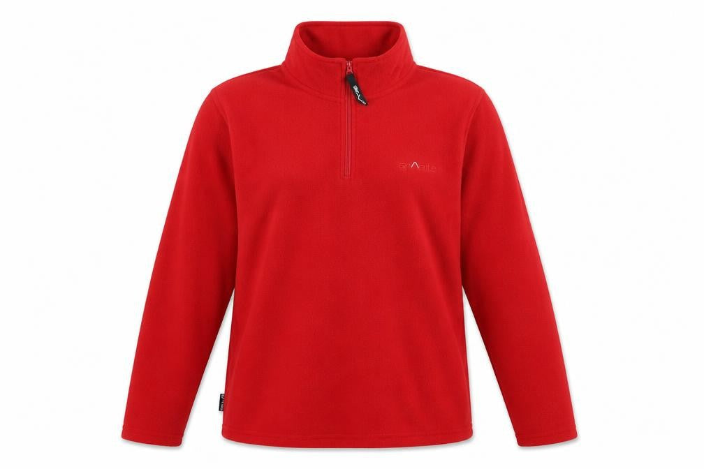 Front view of Granite Women's Red Fleece Pullover, XL, Lightweight Outdoor