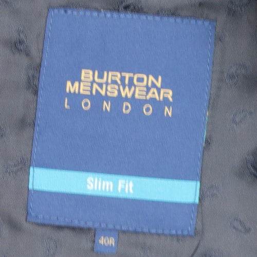Burton Mens Black Slim Fit Blazer for Men Size 40R