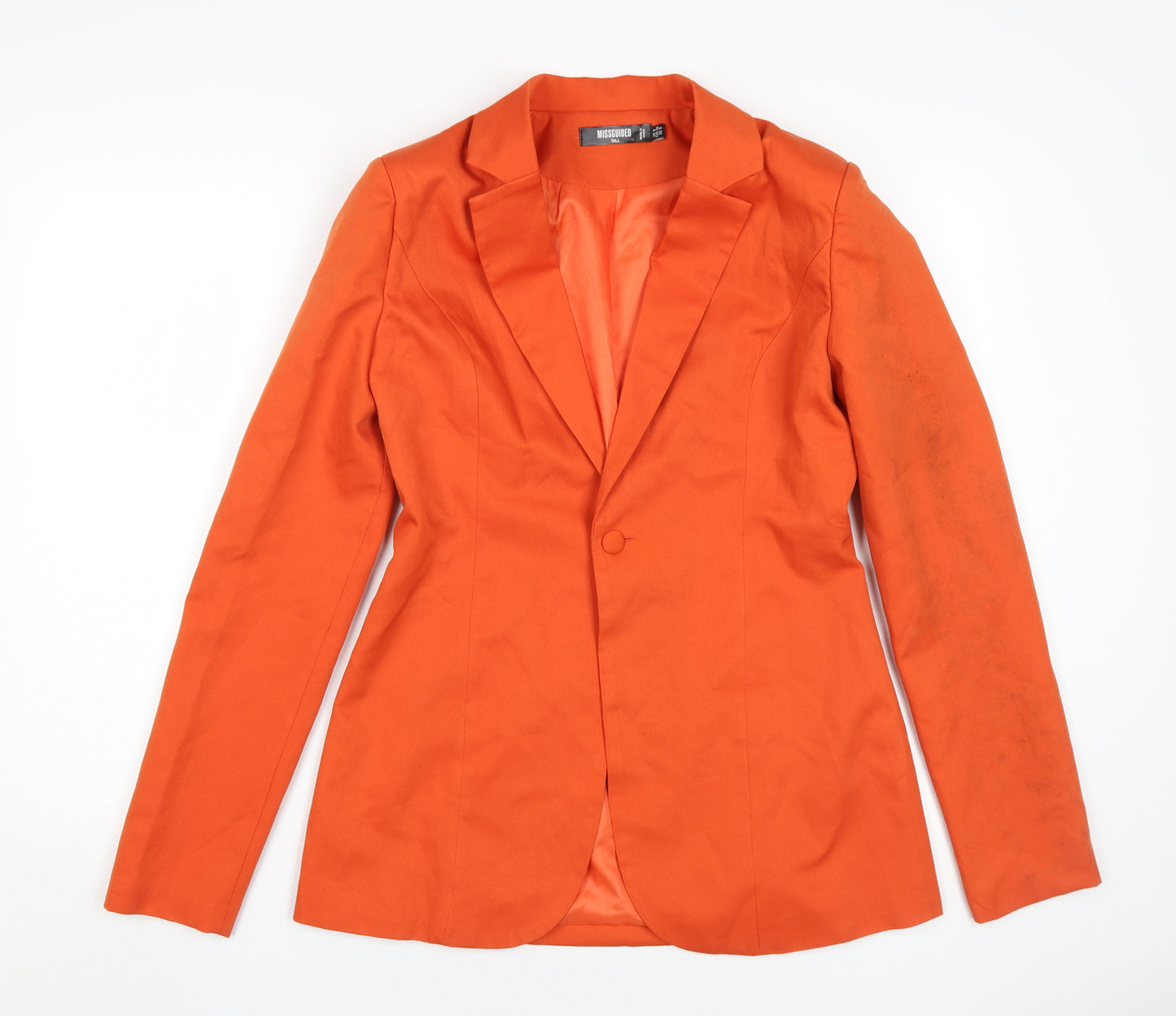 Missguided Women's Orange Blazer, Size 8, Tall Fit