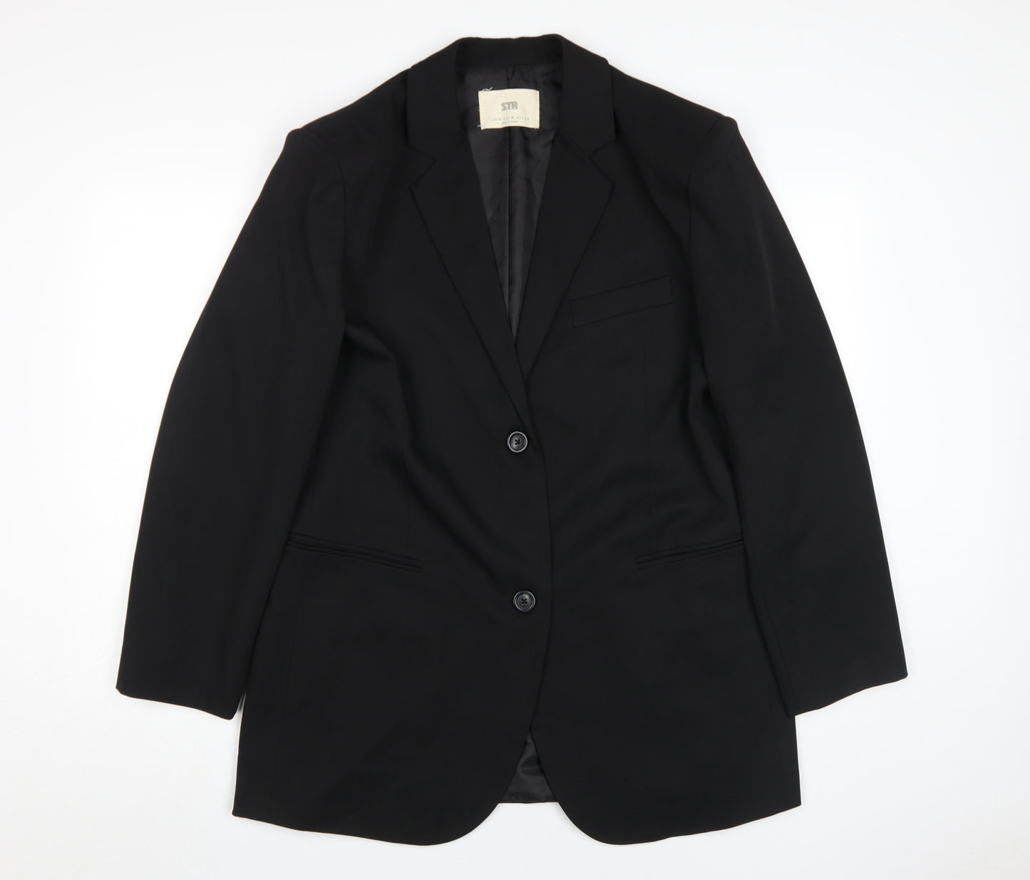 STR Black Unisex Adults Suit Jacket Size 12