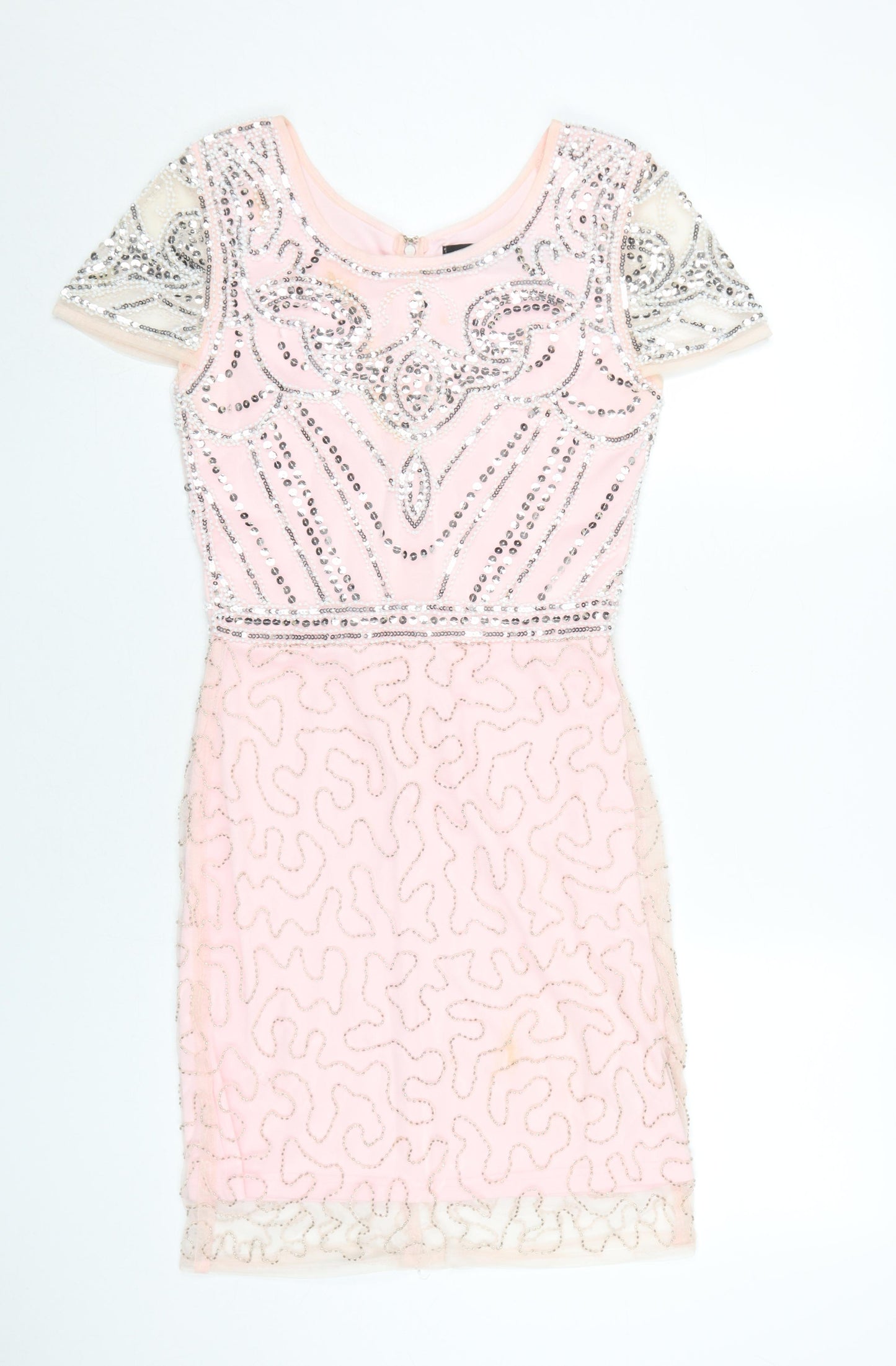 Boohoo Women’s Pink Sequin Bodycon Dress - Size 8