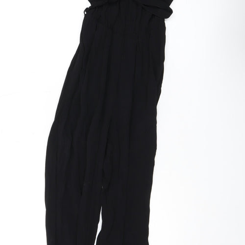 Warehouse Women's Black Size 6 Belted Jumpsuit