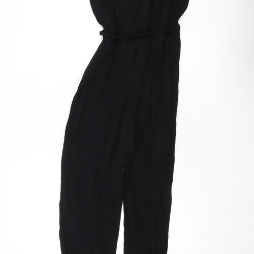 Warehouse Women's Black Size 6 Belted Jumpsuit