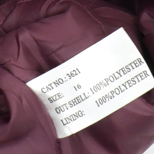 Finesse Women's Purple Parka Coat Size 16