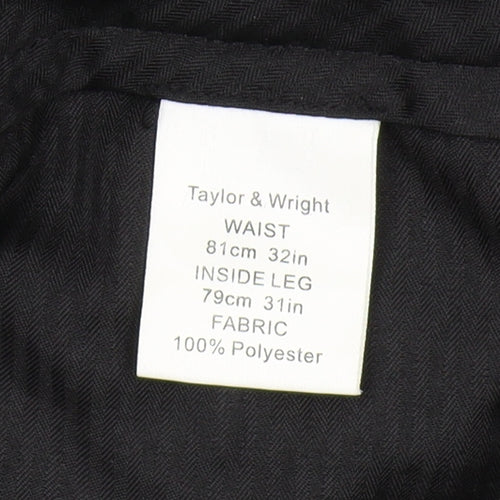 Taylor & Wright Men's Black Dress Trousers, Size 32