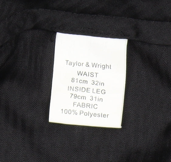 Taylor & Wright Men's Black Dress Trousers, Size 32