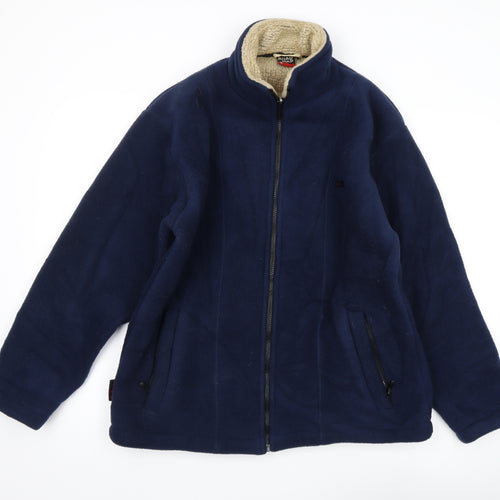 ROAD MAP Men's Blue Fleece Jacket S - Casual Outdoor Warmth