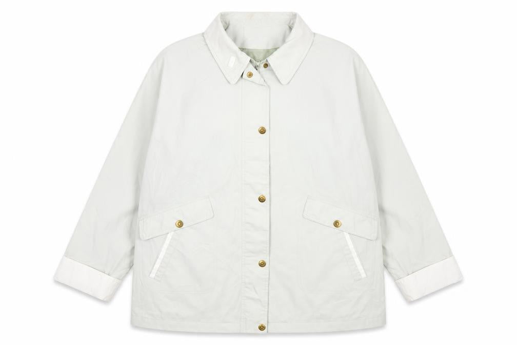 Front view of Isabelle Women's Grey Mid-Length Basic Jacket, size 20