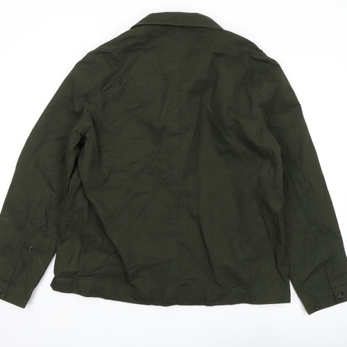 Racing Green Men's Green Cotton Jacket L Casual