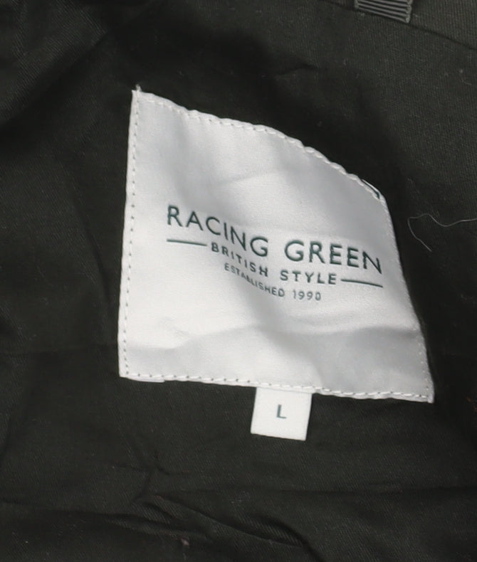 Racing Green Men's Green Cotton Jacket L Casual