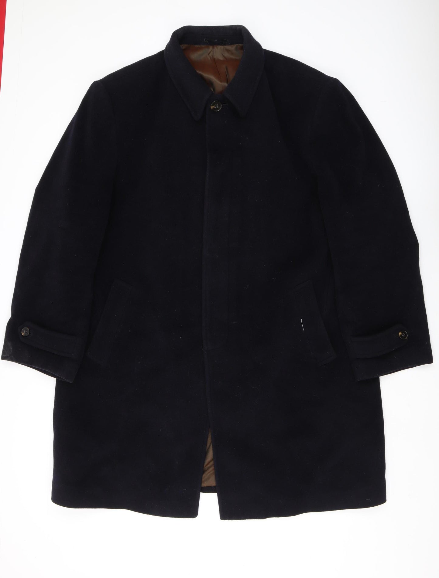 Marks and Spencer Men's Black Wool Cashmere Overcoat 2XL